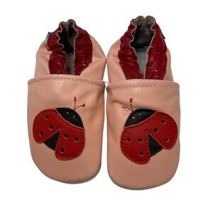 Carozoo Soft Sole Leather Baby Shoes 24-36 Months Ladybugs
